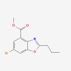molecular formula C12H12BrNO3 B14092276 Methyl 6-bromo-2-propyl-1,3-benzoxazole-4-carboxylate 