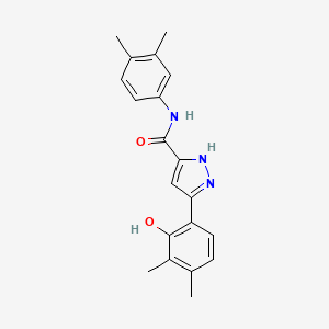 molecular formula C20H21N3O2 B14092345 (5E)-5-(4,5-dimethyl-6-oxocyclohexa-2,4-dien-1-ylidene)-N-(3,4-dimethylphenyl)-1,2-dihydropyrazole-3-carboxamide 