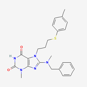 molecular formula C24H27N5O2S B14092425 8-(benzyl(methyl)amino)-3-methyl-7-(3-(p-tolylthio)propyl)-1H-purine-2,6(3H,7H)-dione 