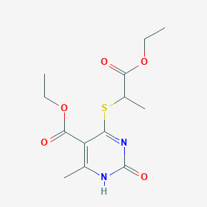 molecular formula C13H18N2O5S B14092430 Ethyl 4-((1-ethoxy-1-oxopropan-2-yl)thio)-6-methyl-2-oxo-1,2-dihydropyrimidine-5-carboxylate 