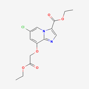 molecular formula C14H15ClN2O5 B1409244 Ethyl 6-chloro-8-(2-ethoxy-2-oxoethoxy)imidazo[1,2-a]pyridine-3-carboxylate CAS No. 1807348-42-0