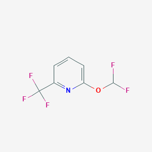 molecular formula C7H4F5NO B1409246 2-Difluoromethoxy-6-(trifluoromethyl)pyridine CAS No. 1214344-34-9