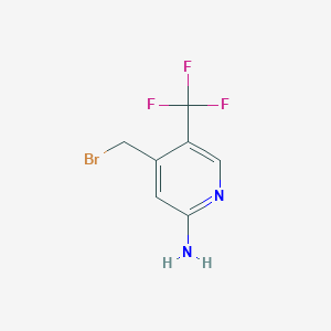 molecular formula C7H6BrF3N2 B1409248 2-Amino-4-bromomethyl-5-(trifluoromethyl)pyridine CAS No. 1227581-27-2