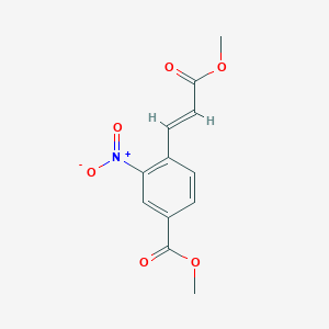 molecular formula C12H11NO6 B14092490 Methyl 4-[(1E)-3-methoxy-3-oxo-1-propen-1-yl]-3-nitrobenzoate 