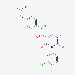 molecular formula C19H14ClFN4O4 B14092497 N-(4-acetamidophenyl)-3-(3-chloro-4-fluorophenyl)-2,4-dioxo-1,2,3,4-tetrahydropyrimidine-5-carboxamide 