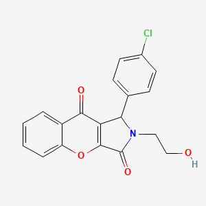 molecular formula C19H14ClNO4 B14092526 1-(4-Chlorophenyl)-2-(2-hydroxyethyl)-1,2-dihydrochromeno[2,3-c]pyrrole-3,9-dione 