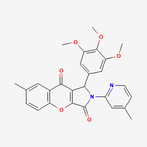molecular formula C27H24N2O6 B14092543 7-methyl-2-(4-methylpyridin-2-yl)-1-(3,4,5-trimethoxyphenyl)-1H-chromeno[2,3-c]pyrrole-3,9-dione 