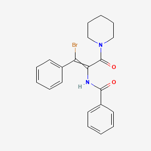 molecular formula C21H21BrN2O2 B14092587 N-(1-bromo-3-oxo-1-phenyl-3-piperidin-1-ylprop-1-en-2-yl)benzamide 