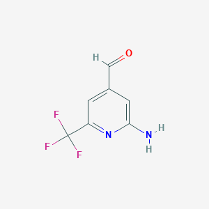 molecular formula C7H5F3N2O B1409261 2-Amino-6-(trifluoromethyl)isonicotinaldehyde CAS No. 1227603-52-2