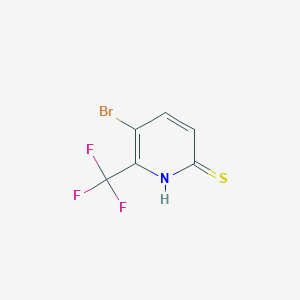 molecular formula C6H3BrF3NS B1409269 3-Bromo-6-mercapto-2-(trifluoromethyl)pyridine CAS No. 1214326-97-2