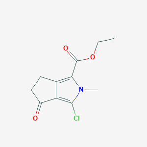 molecular formula C11H12ClNO3 B14092696 Ethyl 3-chloro-2-methyl-4-oxo-2,4,5,6-tetrahydrocyclopenta[c]pyrrole-1-carboxylate 
