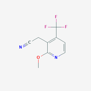 molecular formula C9H7F3N2O B1409274 2-Methoxy-4-(trifluoromethyl)pyridine-3-acetonitrile CAS No. 1227561-73-0