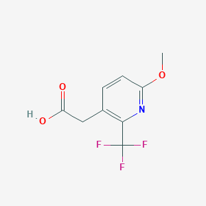 molecular formula C9H8F3NO3 B1409275 6-Methoxy-2-(trifluoromethyl)pyridine-3-acetic acid CAS No. 1227581-28-3
