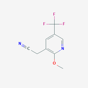 molecular formula C9H7F3N2O B1409276 2-Methoxy-5-(trifluoromethyl)pyridine-3-acetonitrile CAS No. 1227581-31-8