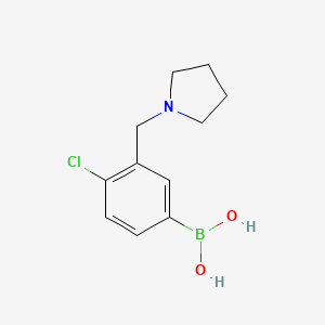 molecular formula C11H15BClNO2 B1409283 (4-Chloro-3-(pyrrolidin-1-ylmethyl)phenyl)boronic acid CAS No. 1704074-36-1