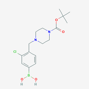 molecular formula C16H24BClN2O4 B1409284 (4-((4-(Tert-butoxycarbonyl)piperazin-1-yl)methyl)-3-chlorophenyl)boronic acid CAS No. 1704074-51-0