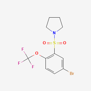 molecular formula C11H11BrF3NO3S B1409285 1-((5-溴-2-(三氟甲氧基)苯基)磺酰)吡咯烷 CAS No. 1704069-23-7