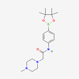 molecular formula C19H30BN3O3 B1409290 2-(4-methylpiperazin-1-yl)-N-(4-(4,4,5,5-tetramethyl-1,3,2-dioxaborolan-2-yl)phenyl)acetamide CAS No. 1480399-95-8