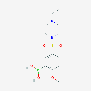 molecular formula C13H21BN2O5S B1409293 (5-((4-Ethylpiperazin-1-yl)sulfonyl)-2-methoxyphenyl)boronic acid CAS No. 1704080-76-1