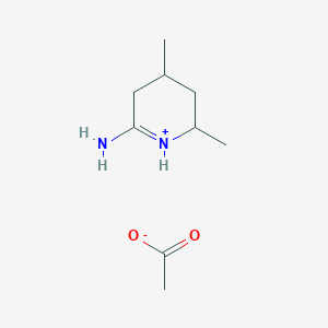 molecular formula C9H18N2O2 B014093 2,4-Dimethyl-2,3,4,5-tetrahydropyridin-1-ium-6-amine;acetate CAS No. 165383-79-9