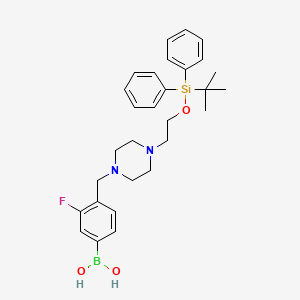 molecular formula C29H38BFN2O3Si B1409300 (4-((4-(2-((Tert-butyldiphenylsilyl)oxy)ethyl)piperazin-1-yl)methyl)-3-fluorophenyl)boronic acid CAS No. 1704073-71-1