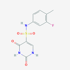 molecular formula C11H10FN3O4S B14093032 N-(3-fluoro-4-methylphenyl)-2,4-dioxo-1,2,3,4-tetrahydropyrimidine-5-sulfonamide 
