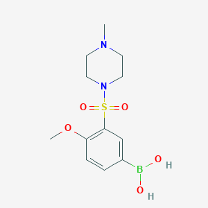 molecular formula C12H19BN2O5S B1409304 (4-甲氧基-3-((4-甲基哌嗪-1-基)磺酰基)苯基)硼酸 CAS No. 1704080-99-8