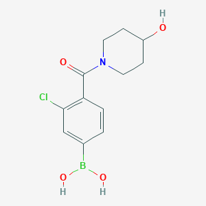 molecular formula C12H15BClNO4 B1409307 (3-Chloro-4-(4-hydroxypiperidine-1-carbonyl)phenyl)boronic acid CAS No. 1704082-36-9