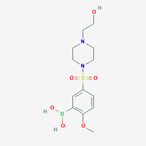 molecular formula C13H21BN2O6S B1409309 (5-((4-(2-Hydroxyethyl)piperazin-1-yl)sulfonyl)-2-methoxyphenyl)boronic acid CAS No. 1704080-36-3