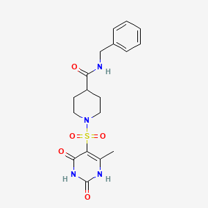 molecular formula C18H22N4O5S B14093121 N-benzyl-1-[(2,4-dihydroxy-6-methylpyrimidin-5-yl)sulfonyl]piperidine-4-carboxamide 