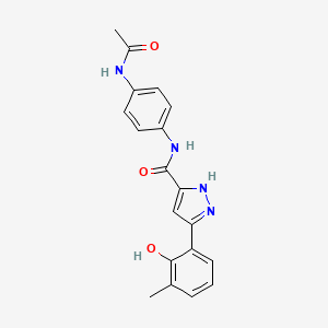 molecular formula C19H18N4O3 B14093128 N-[4-(acetylamino)phenyl]-5-(2-hydroxy-3-methylphenyl)-1H-pyrazole-3-carboxamide 