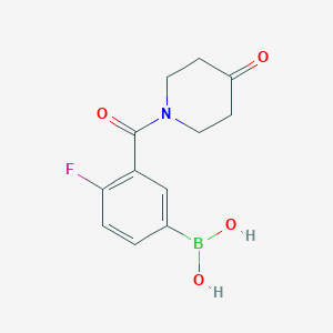 molecular formula C12H13BFNO4 B1409314 (4-Fluoro-3-(4-oxopiperidine-1-carbonyl)phenyl)boronic acid CAS No. 1704082-33-6