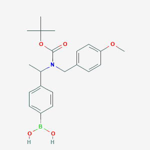 molecular formula C21H28BNO5 B1409315 (4-(1-((Tert-butoxycarbonyl)(4-methoxybenzyl)amino)ethyl)phenyl)boronic acid CAS No. 1704096-66-1
