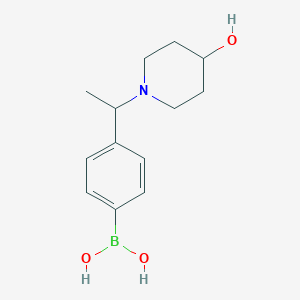 molecular formula C13H20BNO3 B1409316 (4-(1-(4-Hydroxypiperidin-1-yl)ethyl)phenyl)boronic acid CAS No. 1704096-84-3