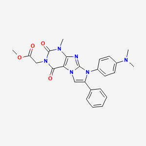 molecular formula C25H24N6O4 B14093179 methyl {8-[4-(dimethylamino)phenyl]-1-methyl-2,4-dioxo-7-phenyl-1,2,4,8-tetrahydro-3H-imidazo[2,1-f]purin-3-yl}acetate 