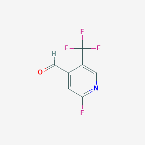 molecular formula C7H3F4NO B1409320 2-Fluoro-5-(trifluoromethyl)isonicotinaldehyde CAS No. 1227579-79-4