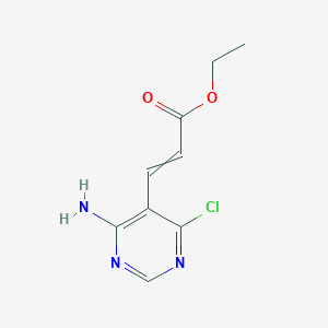 molecular formula C9H10ClN3O2 B14093279 Ethyl 3-(4-amino-6-chloropyrimidin-5-yl)prop-2-enoate 