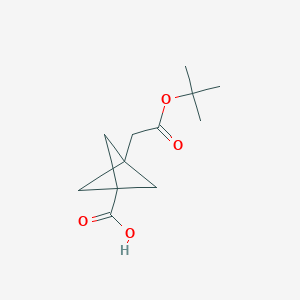 B1409335 3-[2-(Tert-butoxy)-2-oxoethyl]bicyclo[1.1.1]pentane-1-carboxylic acid CAS No. 1113001-76-5