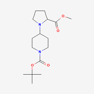 molecular formula C16H28N2O4 B14093355 tert-butyl (S)-4-(2-(methoxycarbonyl)pyrrolidin-1-yl)piperidine-1-carboxylate 