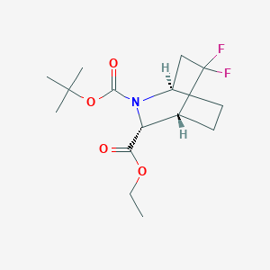 molecular formula C15H23F2NO4 B1409336 O2-Tert-butyl O3-ethyl (1R,3R,4R)-5,5-difluoro-2-azabicyclo[2.2.2]octane-2,3-dicarboxylate CAS No. 1392803-20-1