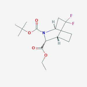 molecular formula C15H23F2NO4 B1409336 2-O-Tert-butyl 3-O-ethyl (1R,3R,4R)-5,5-difluoro-2-azabicyclo[2.2.2]octane-2,3-dicarboxylate CAS No. 1392803-20-1