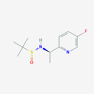 molecular formula C11H17FN2OS B1409337 (R)-N-[(1R)-1-(5-Fluoropyridin-2-yl)ethyl]-2-methylpropane-2-sulfinamide CAS No. 1149752-51-1