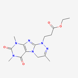 molecular formula C15H20N6O4 B14093378 ethyl 3-(3,7,9-trimethyl-6,8-dioxo-6,7,8,9-tetrahydro[1,2,4]triazino[3,4-f]purin-1(4H)-yl)propanoate 