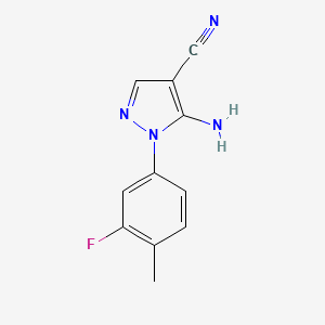 molecular formula C11H9FN4 B1409338 5-Amino-1-(3-fluoro-4-methylphenyl)-1H-pyrazole-4-carbonitrile CAS No. 1416344-54-1
