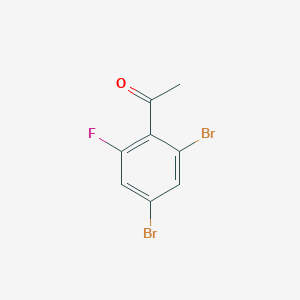 molecular formula C8H5Br2FO B1409340 1-(2,4-Dibromo-6-fluorophenyl)ethanone CAS No. 1805122-12-6