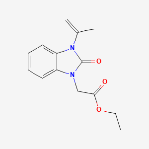 molecular formula C14H16N2O3 B14093484 Ethyl 2-[2-oxo-3-(prop-1-en-2-yl)-1,3-benzodiazol-1-yl]acetate 