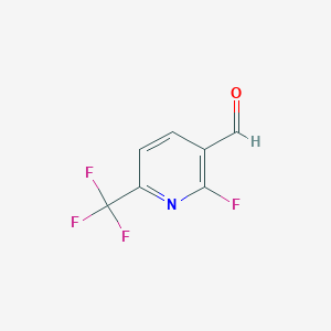 molecular formula C7H3F4NO B1409350 2-Fluoro-6-(trifluoromethyl)nicotinaldehyde CAS No. 1227599-54-3