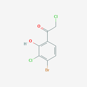 molecular formula C8H5BrCl2O2 B1409351 1-(4-Bromo-3-chloro-2-hydroxyphenyl)-2-chloroethanone CAS No. 1706436-37-4