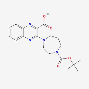 molecular formula C19H24N4O4 B1409353 叔丁基 4-(3-羧基喹喔啉-2-基)-1,4-二氮杂环己烷-1-羧酸酯 CAS No. 1858256-84-4