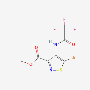 molecular formula C7H4BrF3N2O3S B14093570 Methyl 5-bromo-4-[(2,2,2-trifluoroacetyl)amino]-3-isothiazolecarboxylate 